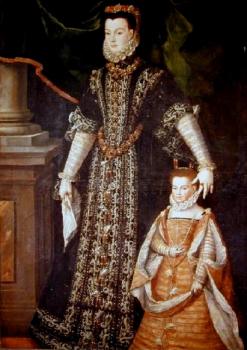 Portrait of diane d'andouins and her daughter